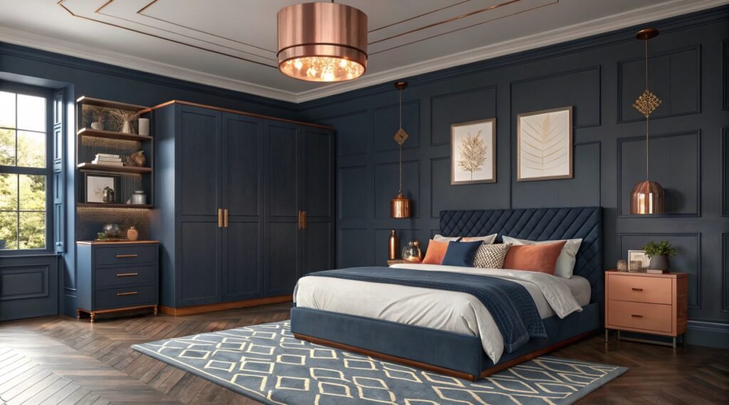 Regal Inspiration for Navy Blue Bedrooms That Define Modern Elegance