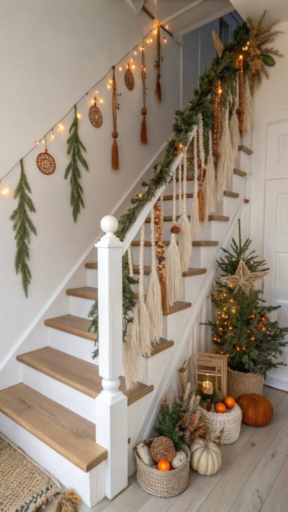 21 Resplendent Christmas Staircases Decoration Inspirations
