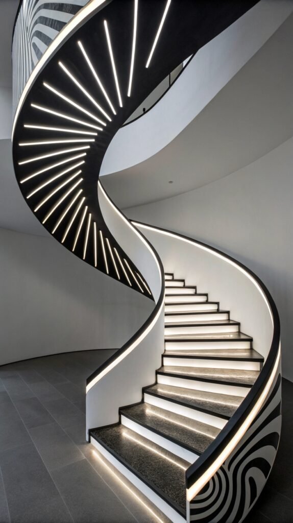 The Timeless Appeal of Black and White Stair Designs in Modern Interiors