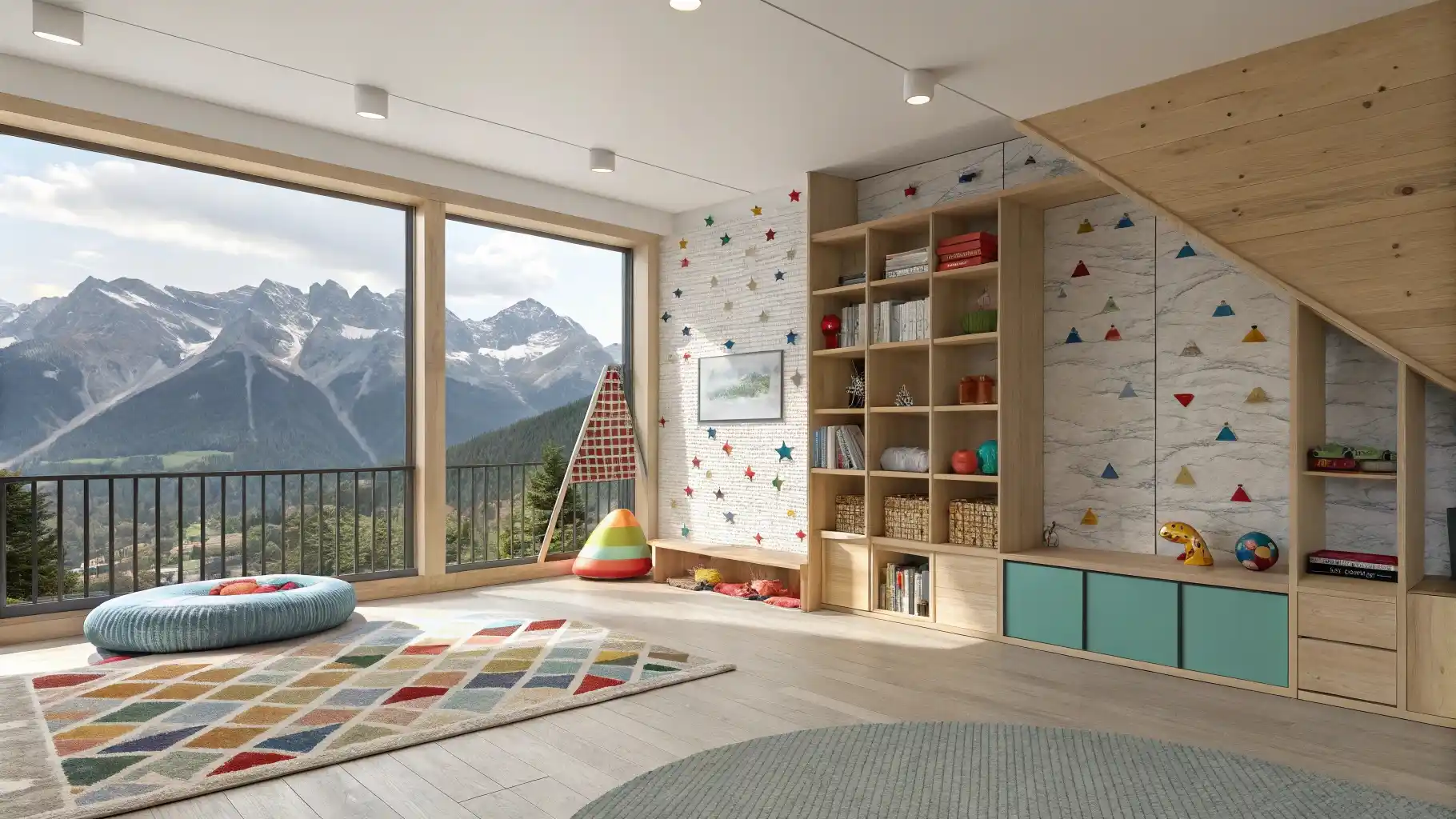 Alpine Kids' Playroom with Mountain Adventure Theme