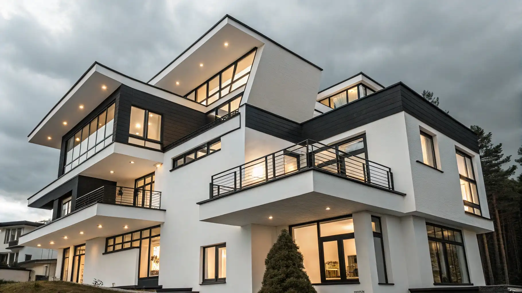 Angular Modern Architecture with Striking Window Frames