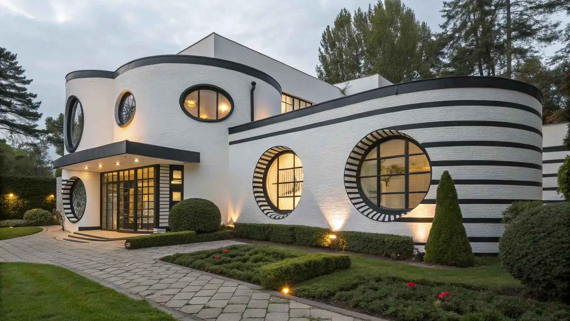 Art Deco Inspired Curves with Bold Horizontal Stripes