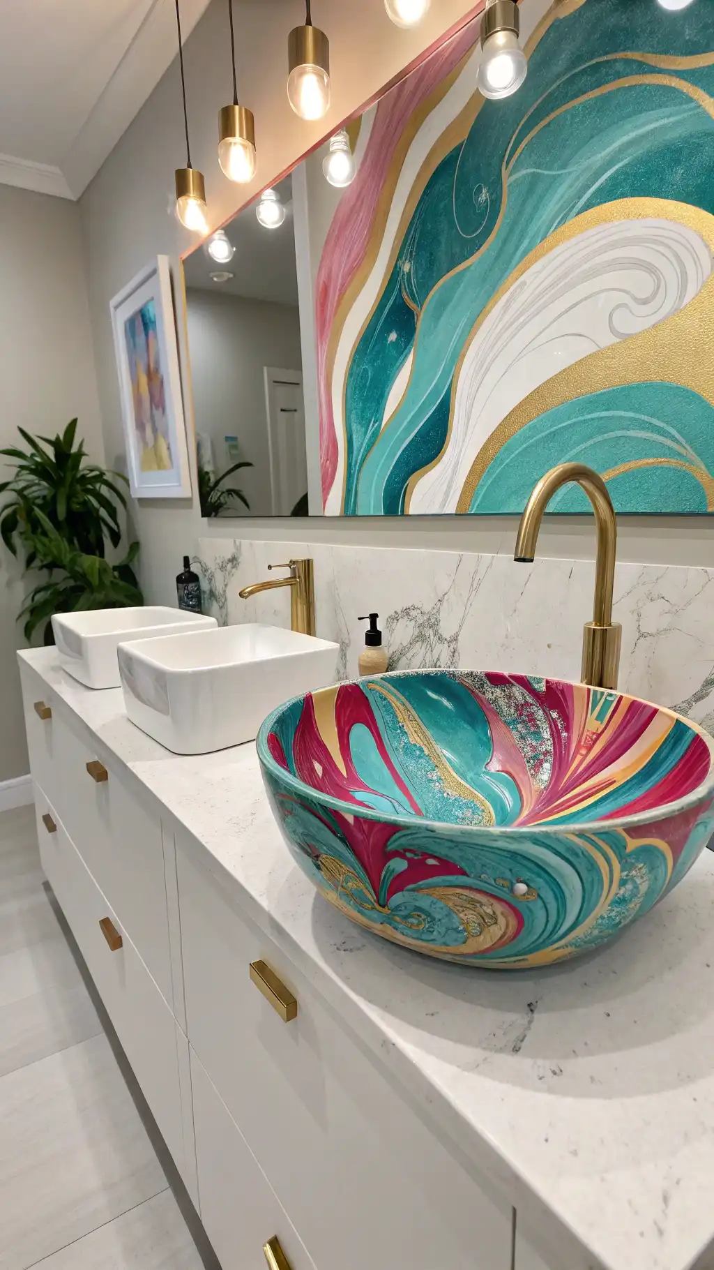 Artistic Swirl Resin Basin