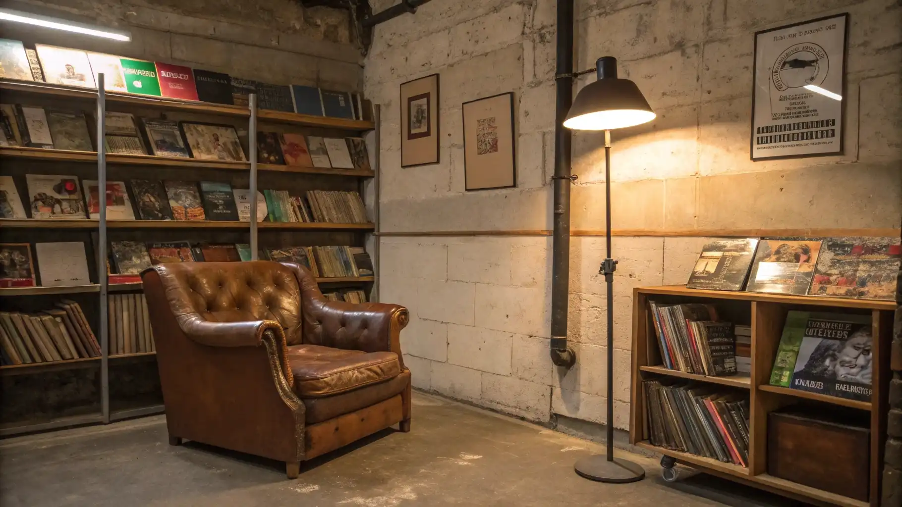 Basement Record Store Reading Corner