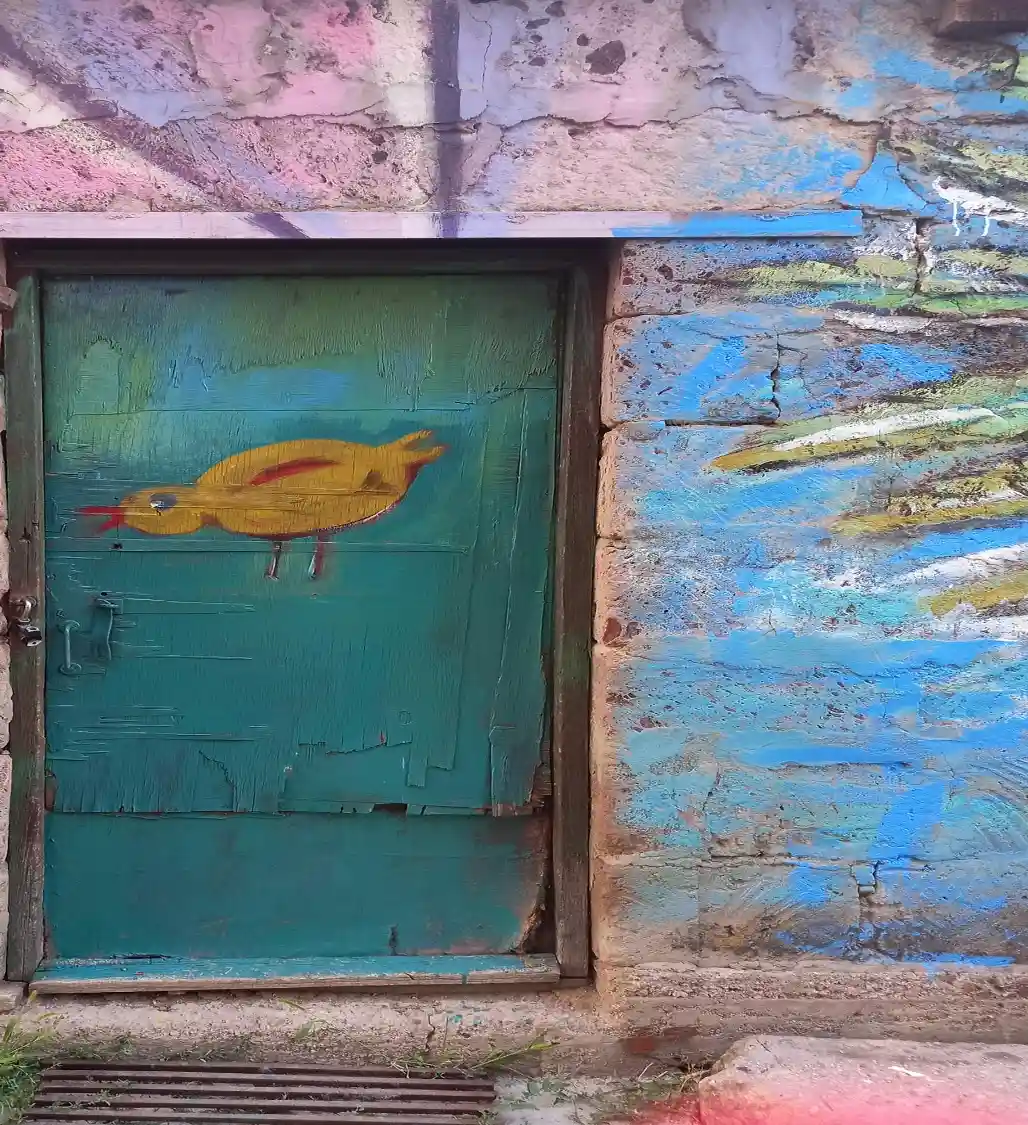 Cheerful Bird Door Mural
