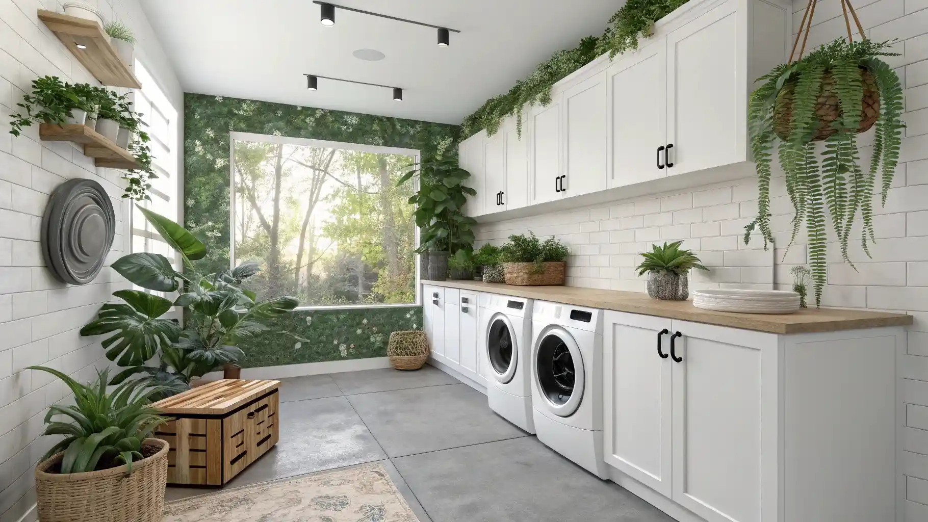 Botanical Paradise with Statement Accent Wall