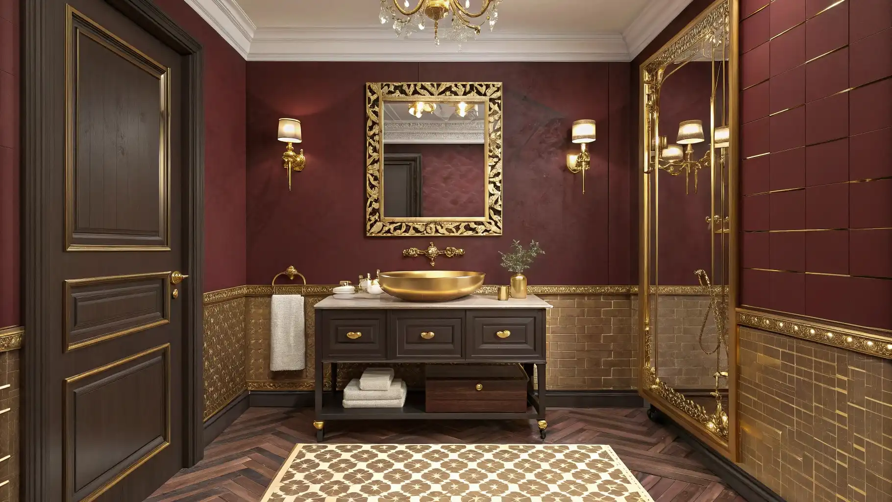 Burgundy and Gold Opulent Grandeur