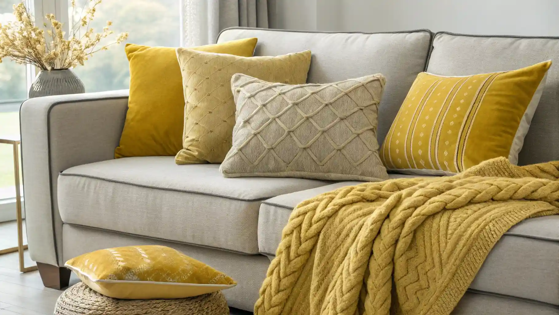 Butter Yellow Pillow and Throw Collection