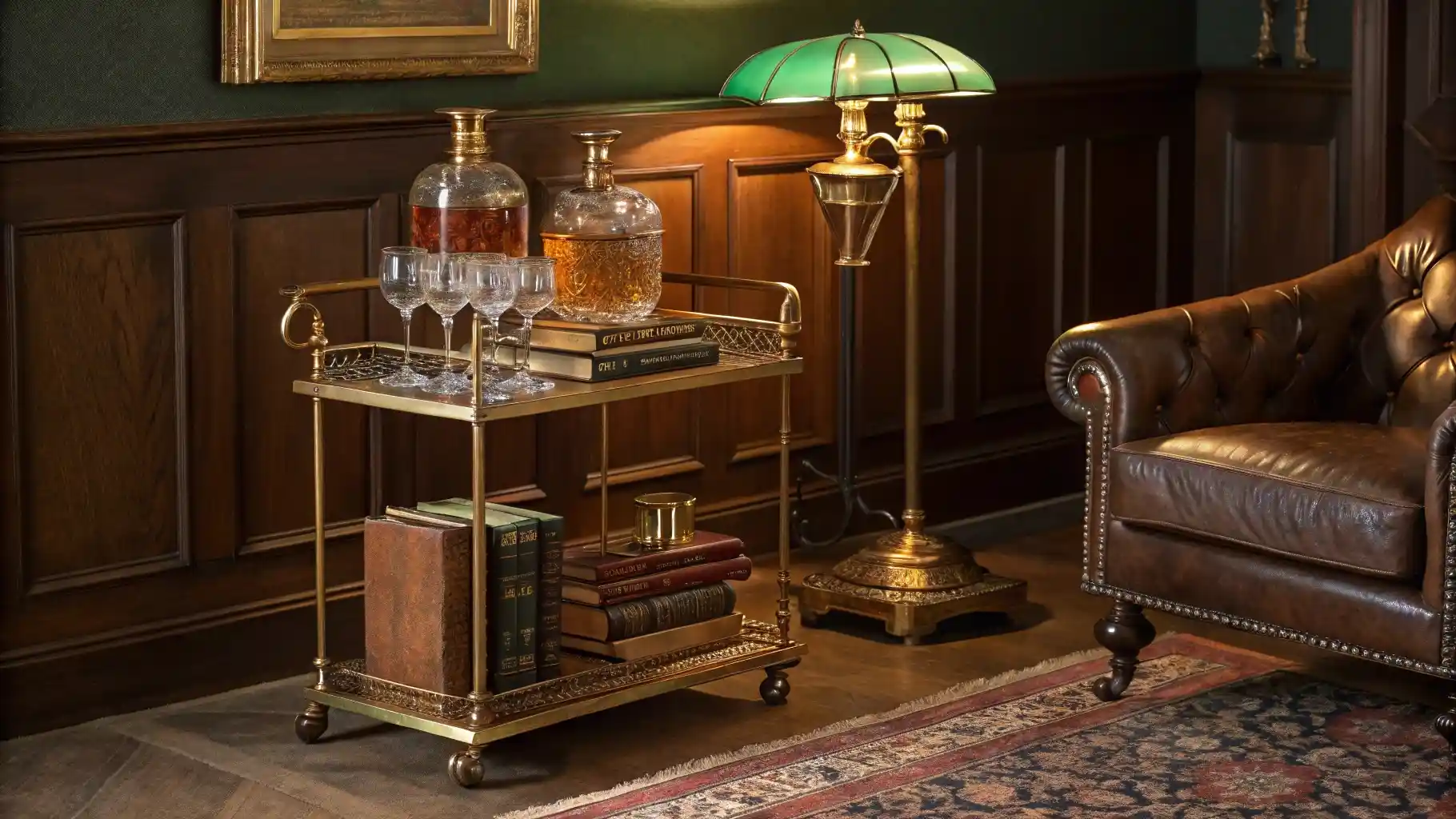 Classic Library Bar Cart Haven