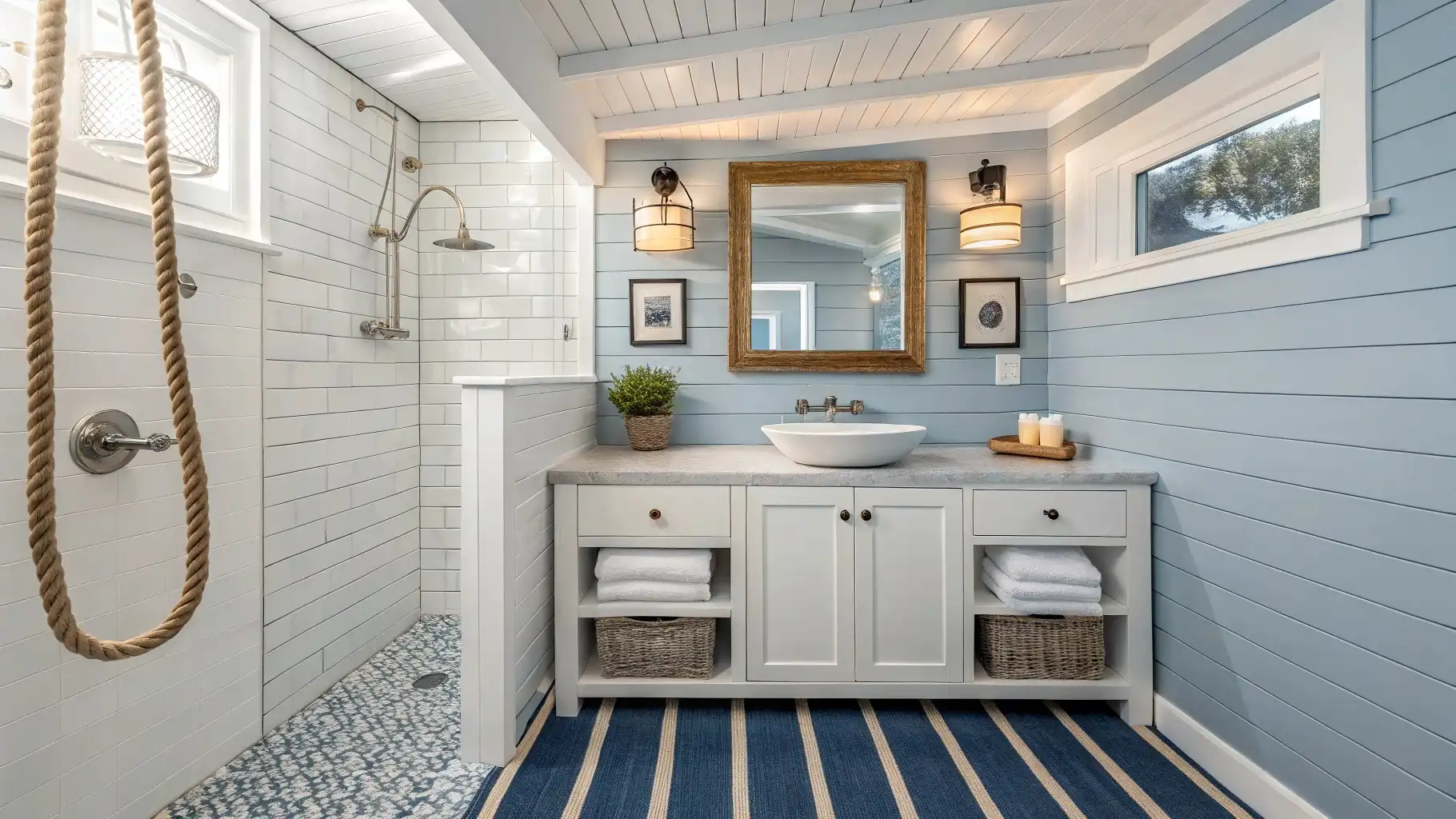 Coastal Blue and White Nautical Theme