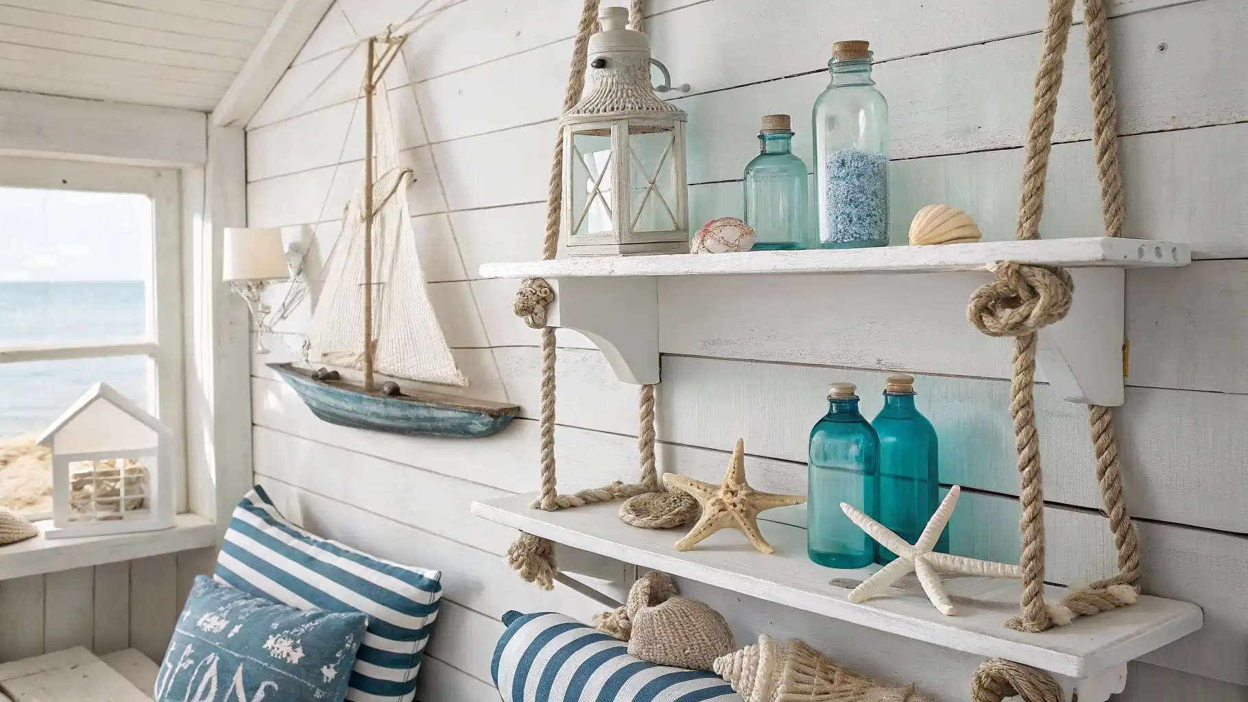 Coastal Rope Swing Bar Shelves