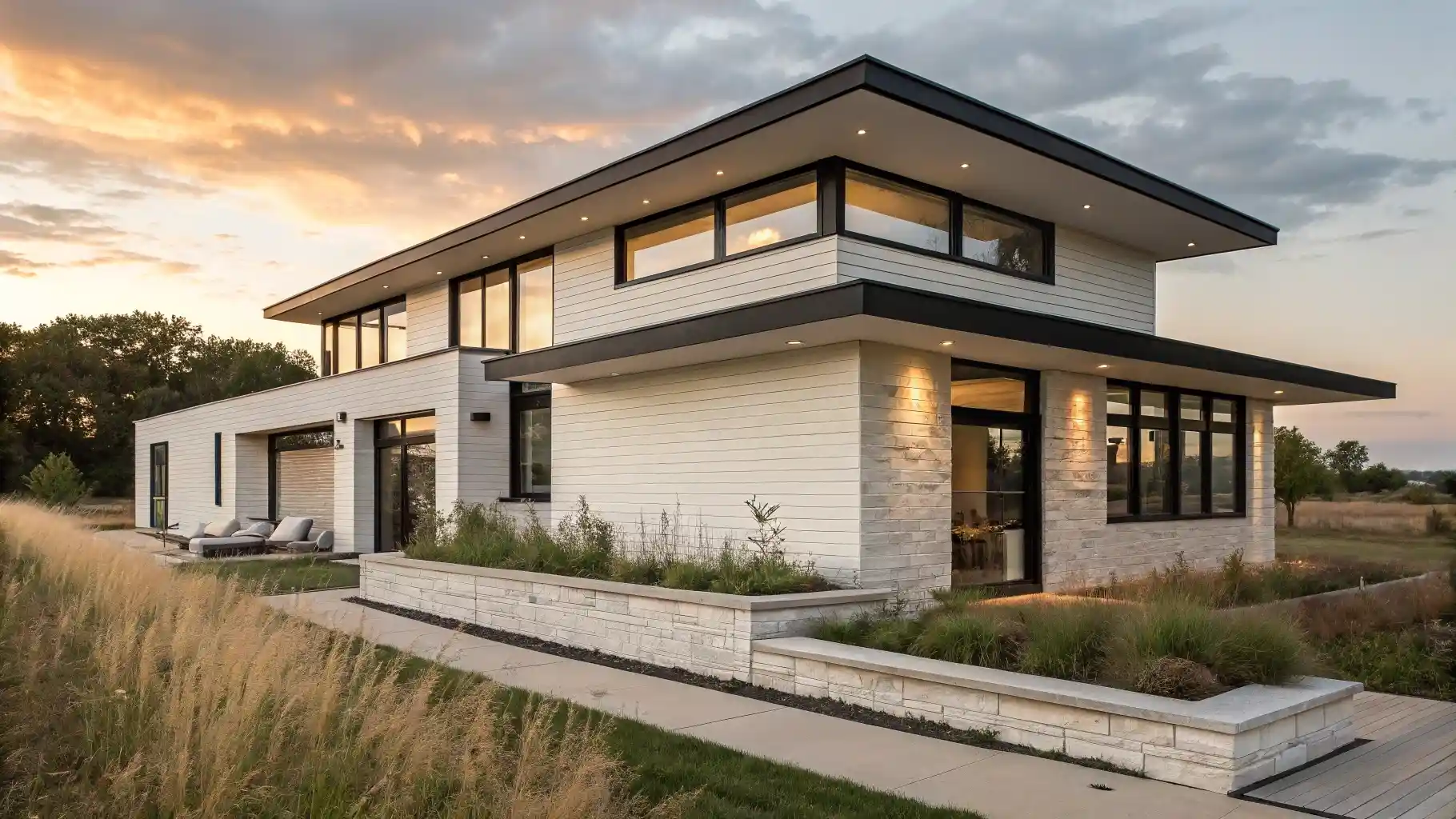 Contemporary Prairie Style with Striking Black Trim