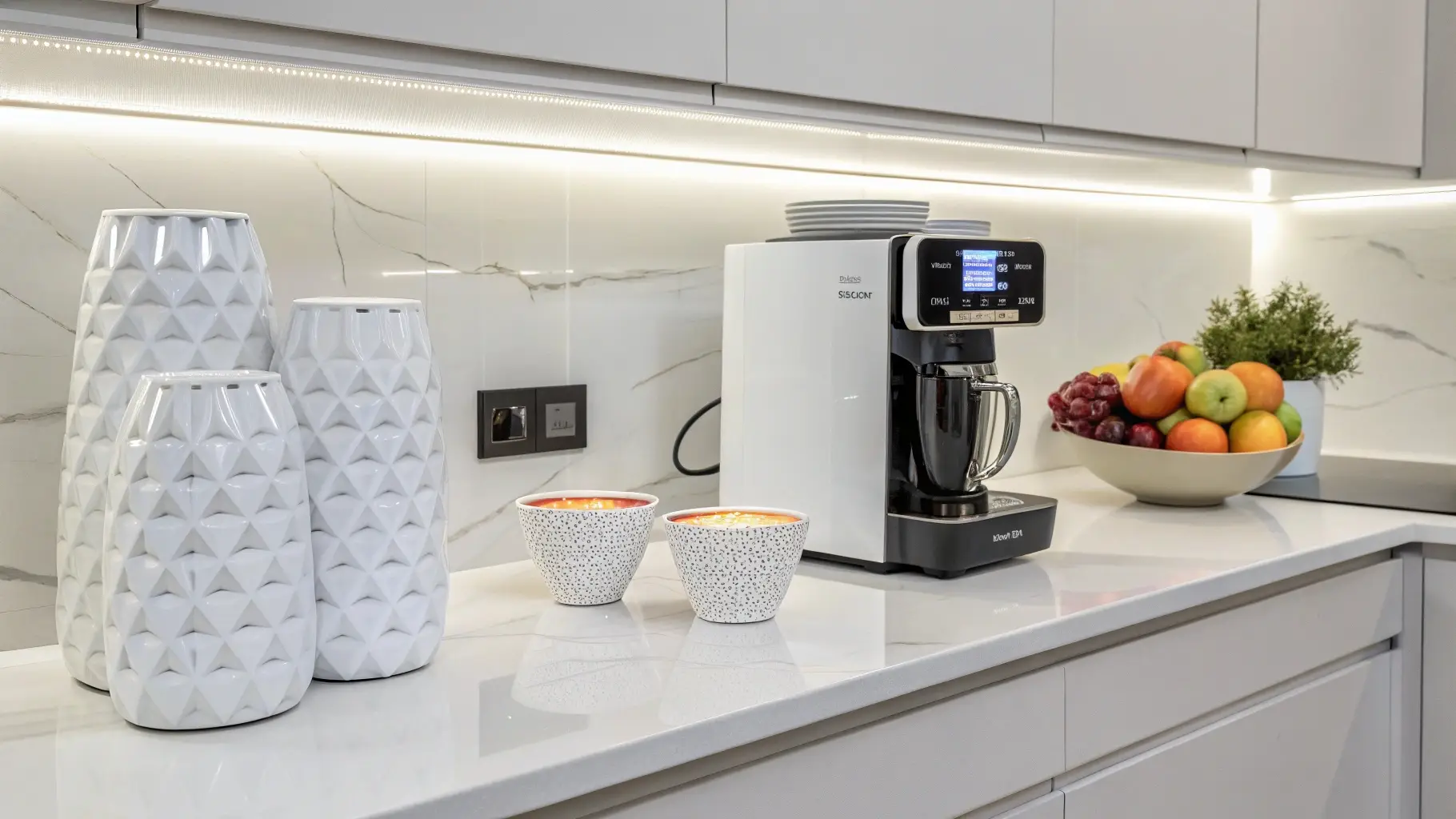 Contemporary White Ceramic Coffee Corner
