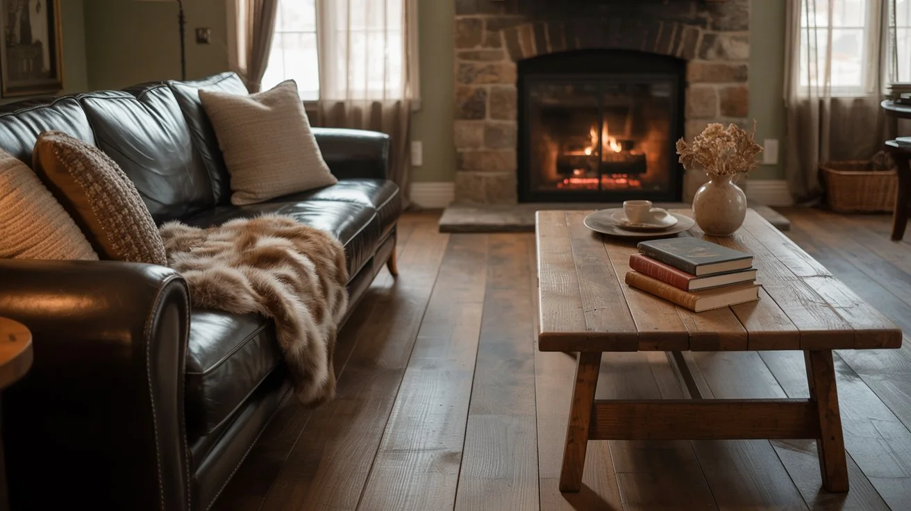 Cozy Fireside Leather Comfort