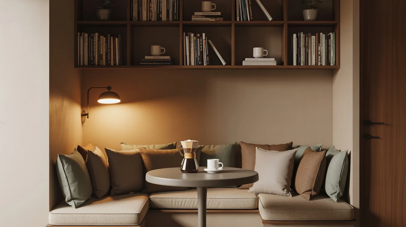 Cozy Reading Nook Coffee Spot