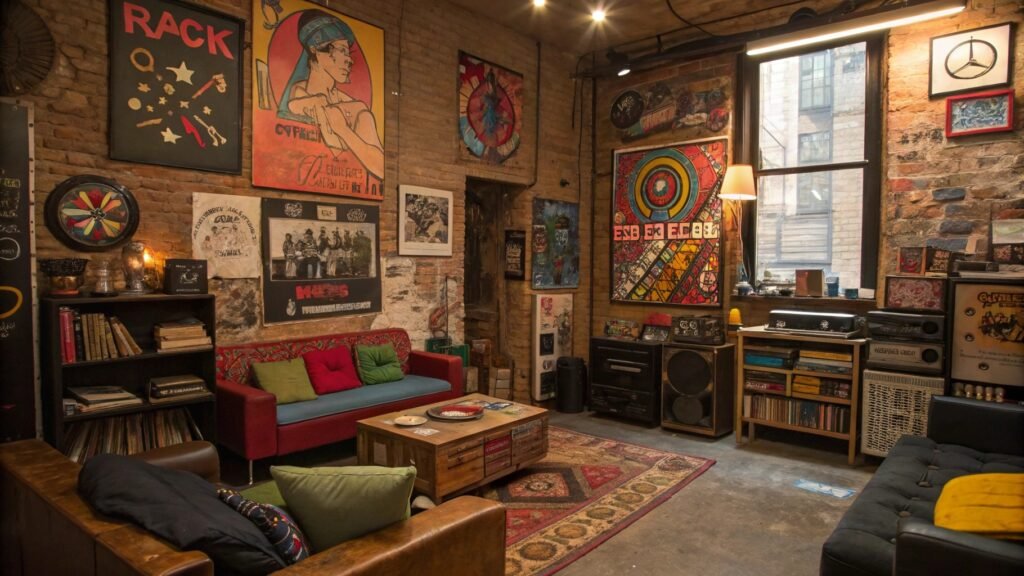 Create Authentic Punk Apartment Decor Using Industrial Materials and Rebellious Style