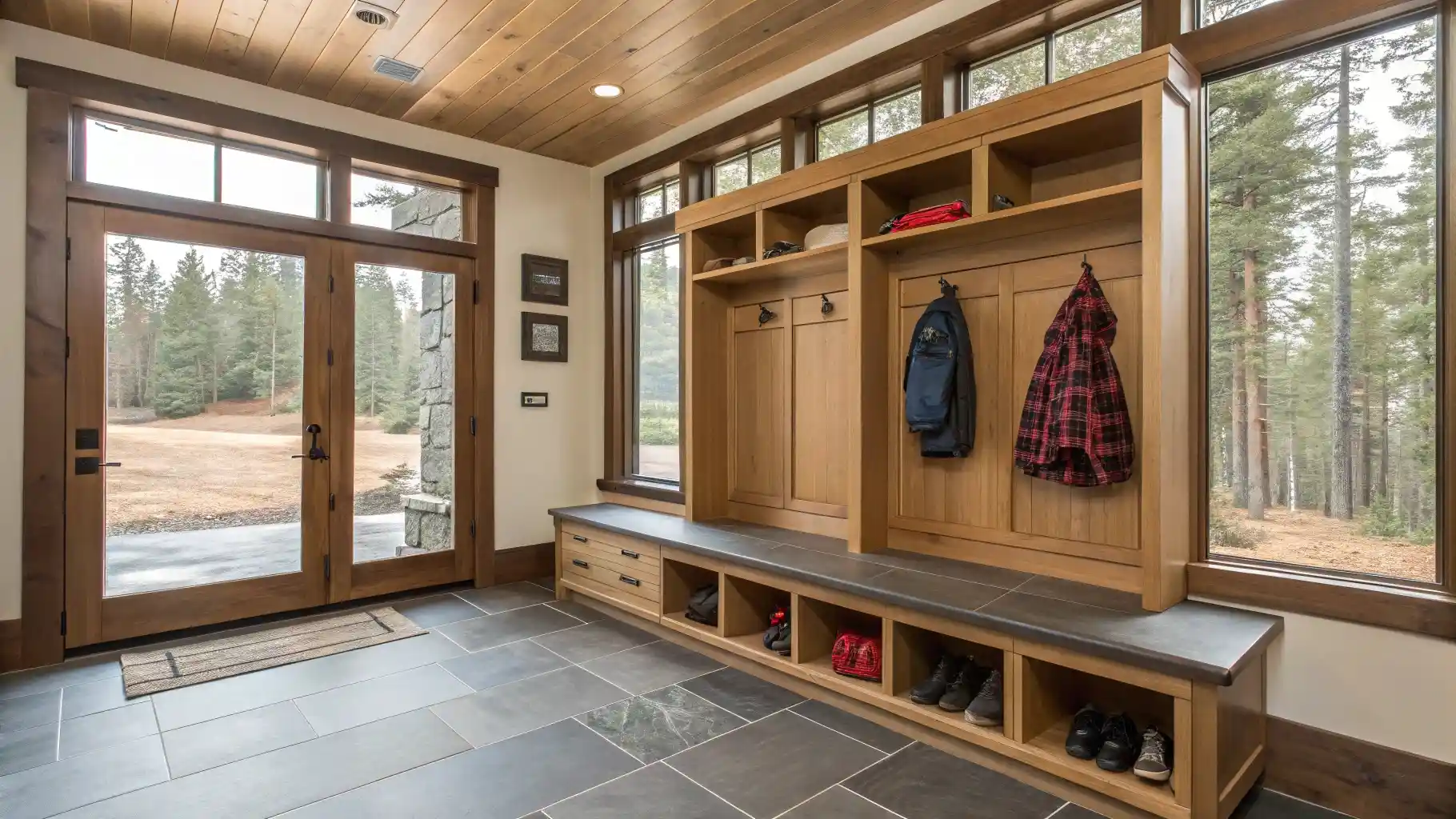 Custom Mudroom with Outdoor Gear Storage