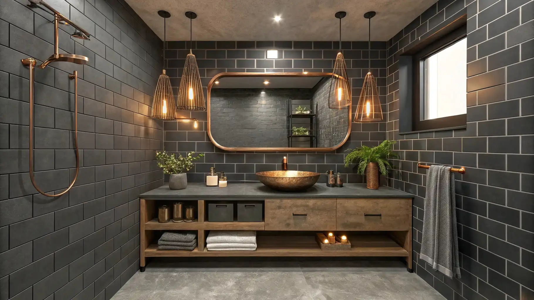 Dark Sophistication with Copper Accents