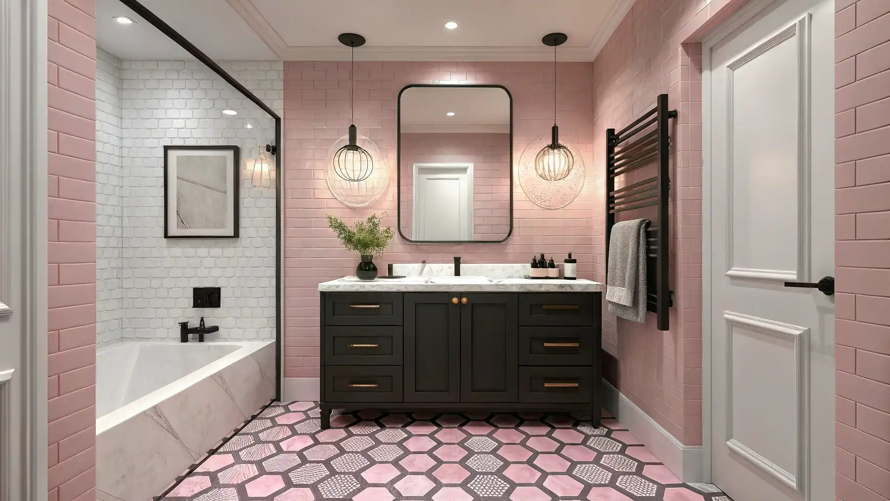 Dusty Rose and Charcoal Modern Blend