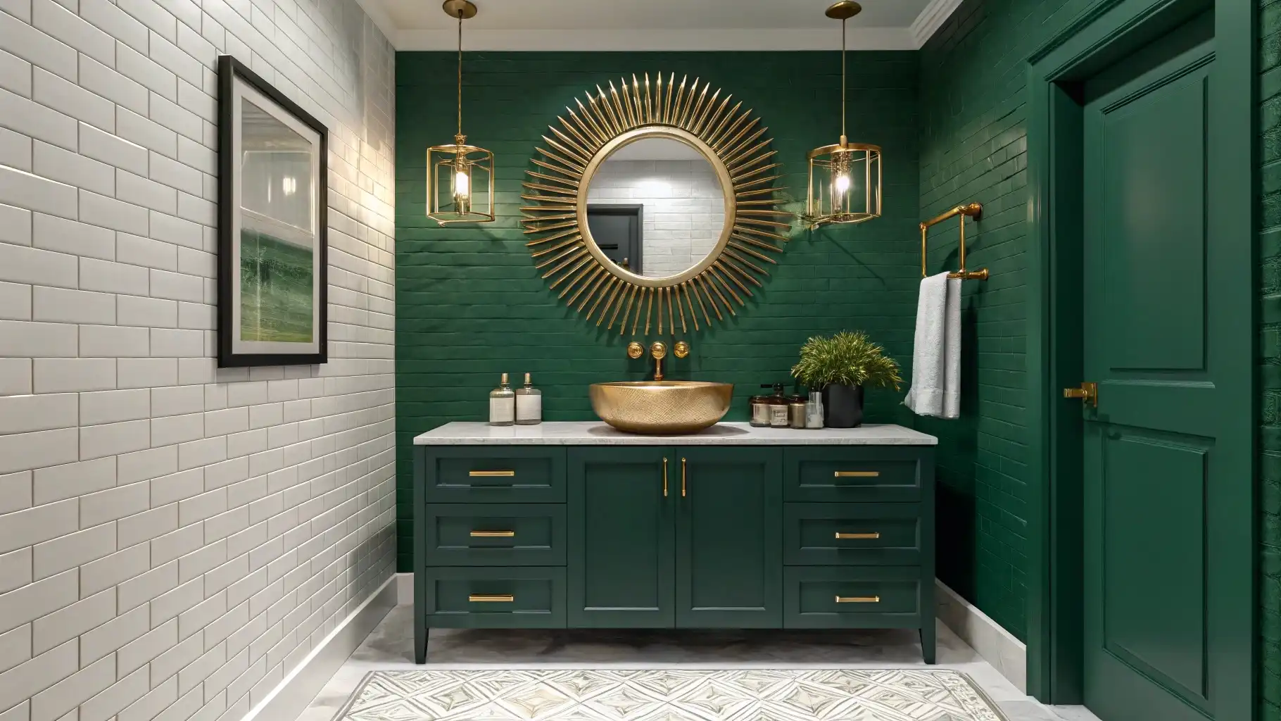 Emerald Green and Gold Statement Design