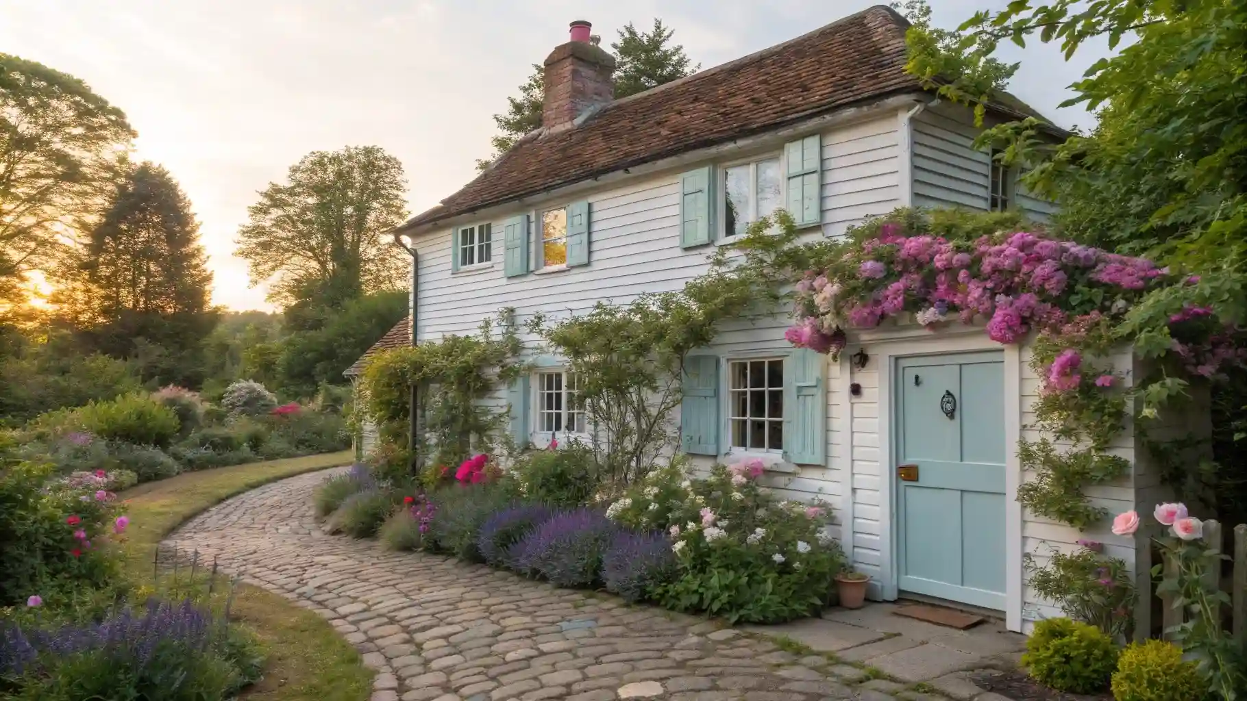 Enchanting English Garden Cottage with Climbing Roses