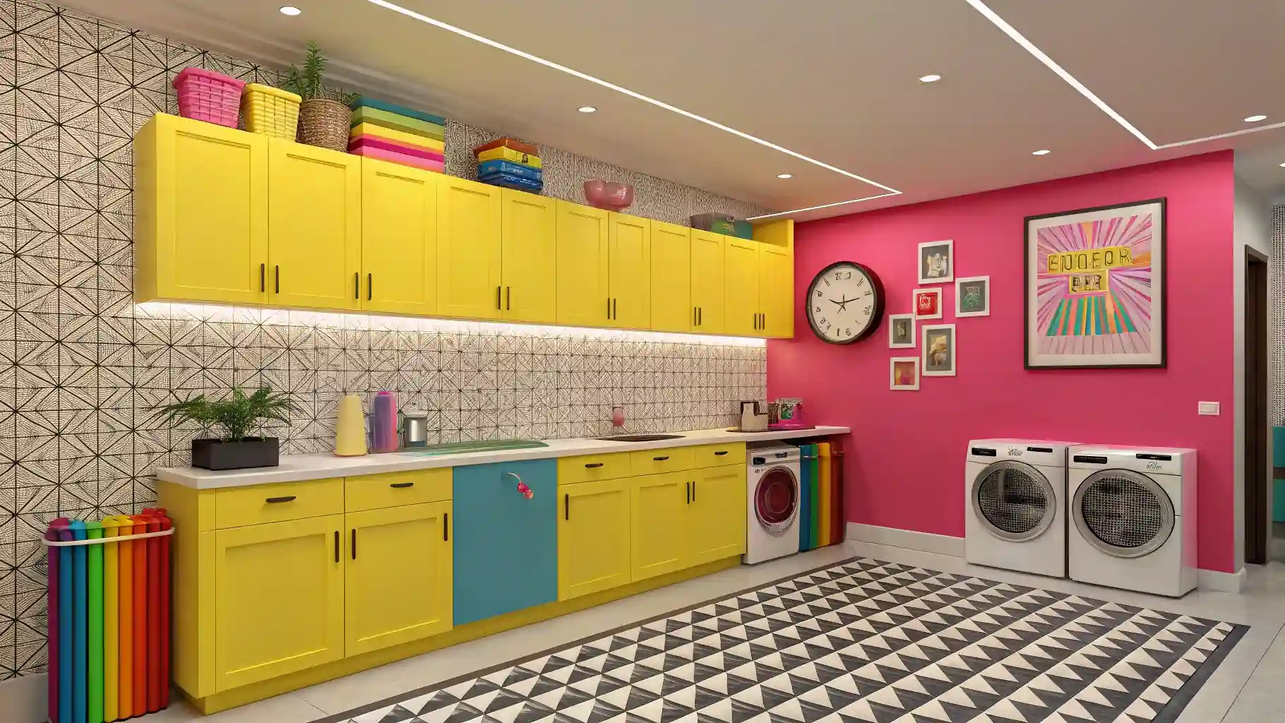Energetic Pop Art Laundry Hub