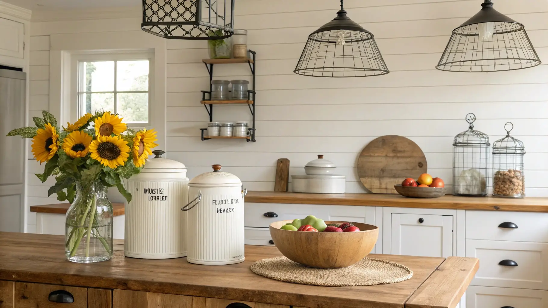 Farmhouse Style Kitchen Counter Vignette