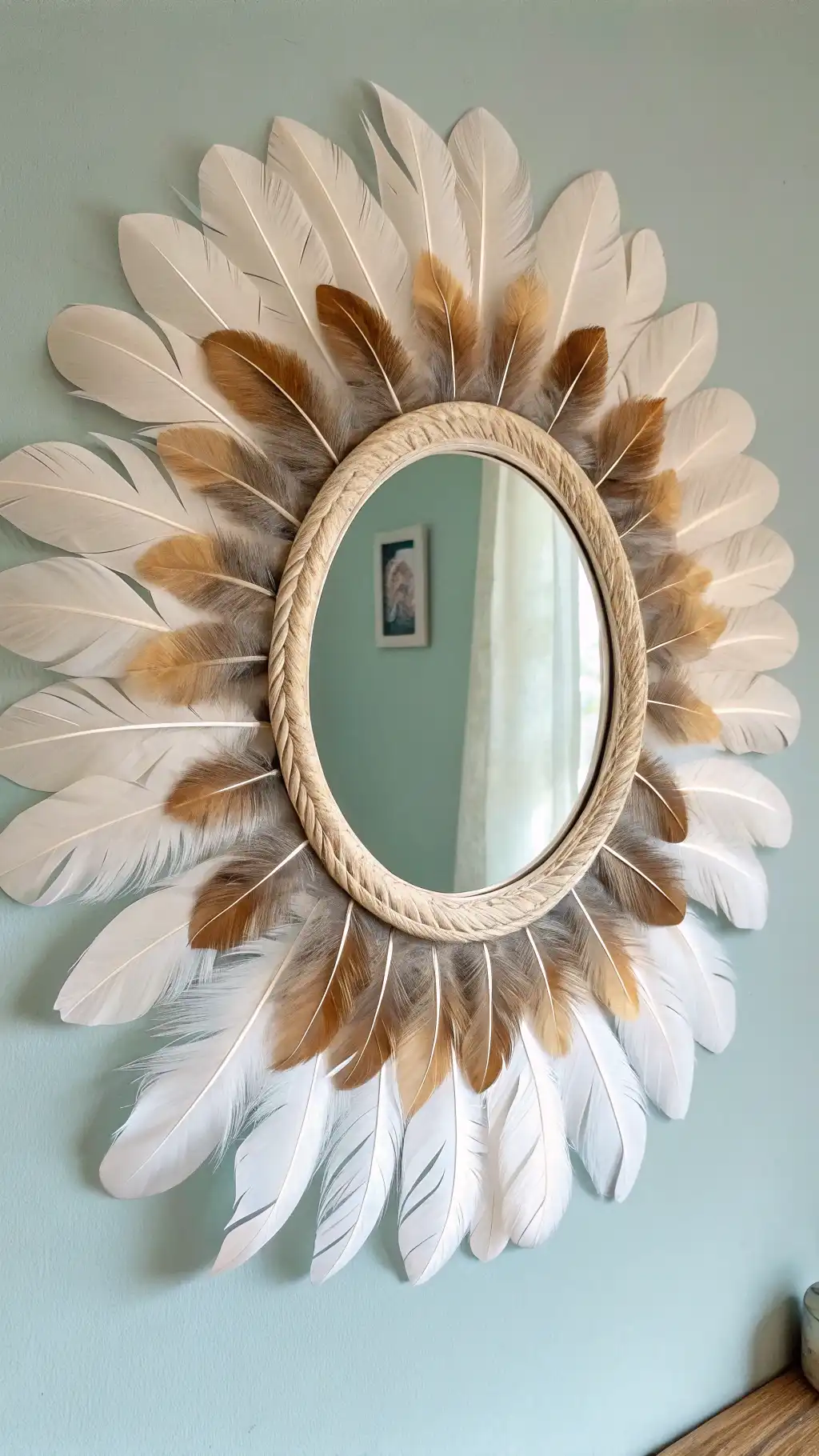 Feathered Bohemian Halo Mirror
