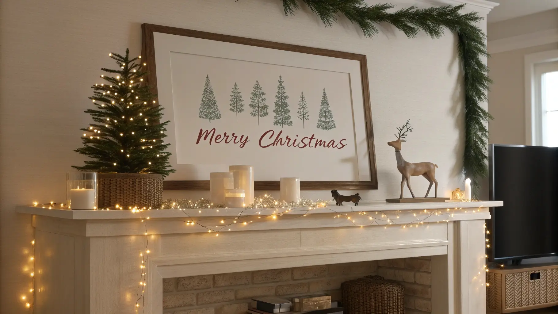 Festive Fireplace Mantel Ledge