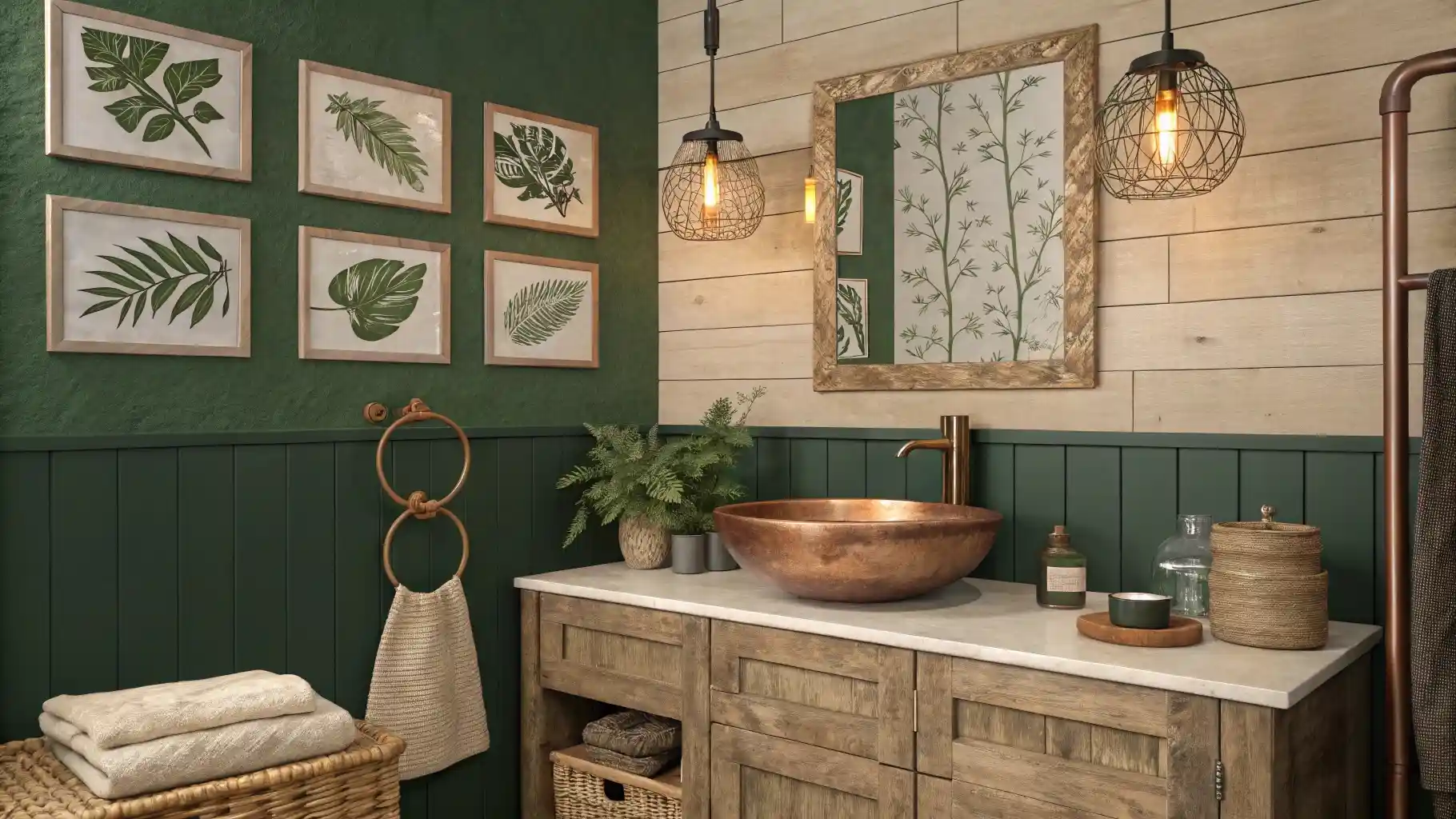 Forest Green and Natural Wood Botanical Retreat
