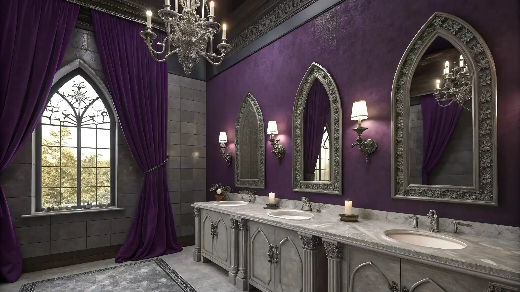 Gothic Amethyst and Stone Cathedral Luxury