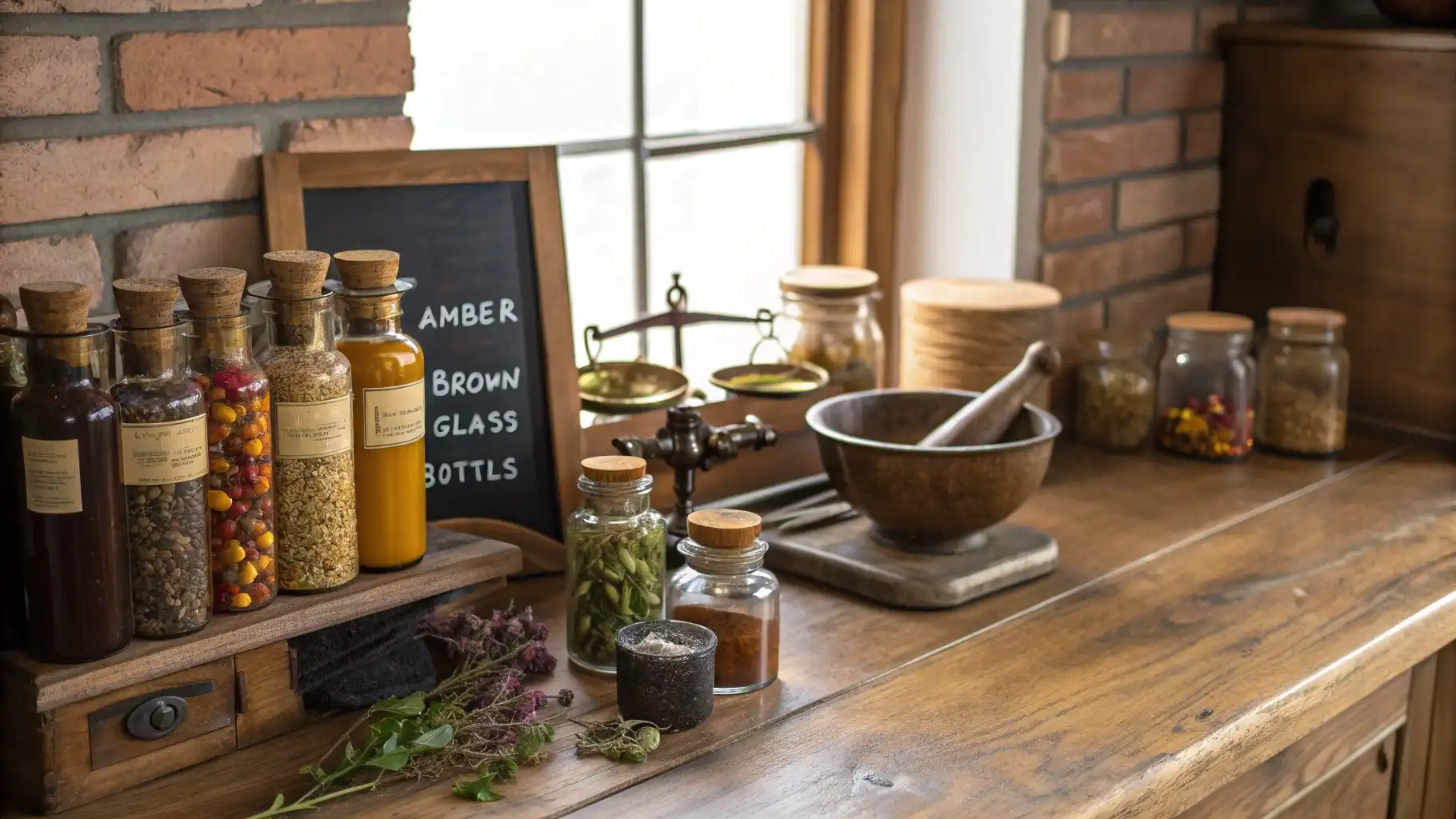 Apothecary Herb and Spice Counter Display