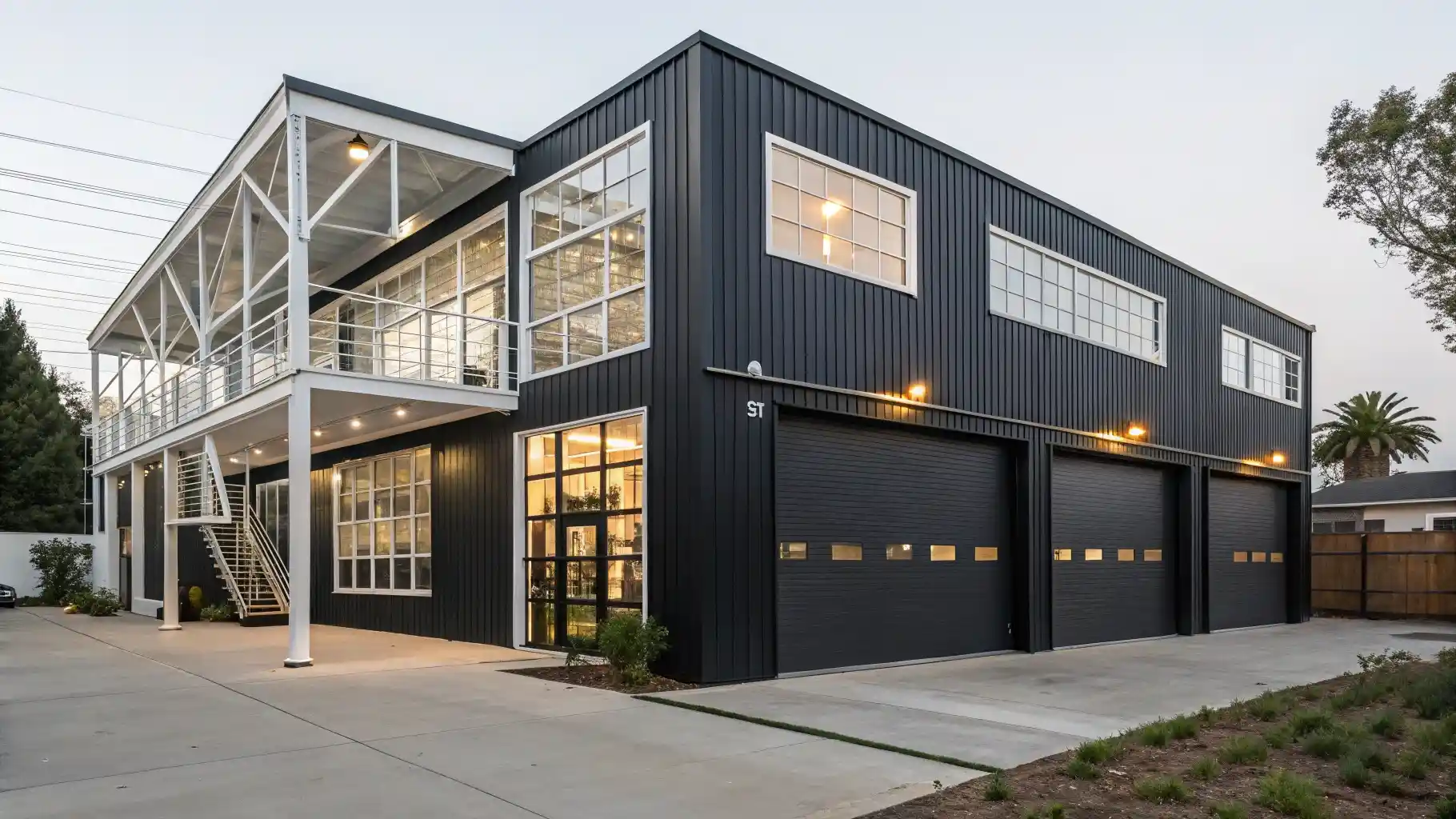 Industrial Loft Style with Dramatic Black Cladding