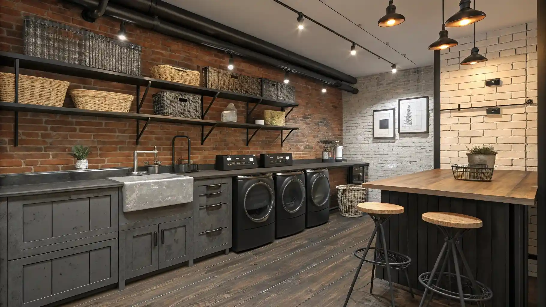 Industrial Loft Style with Exposed Brick Features