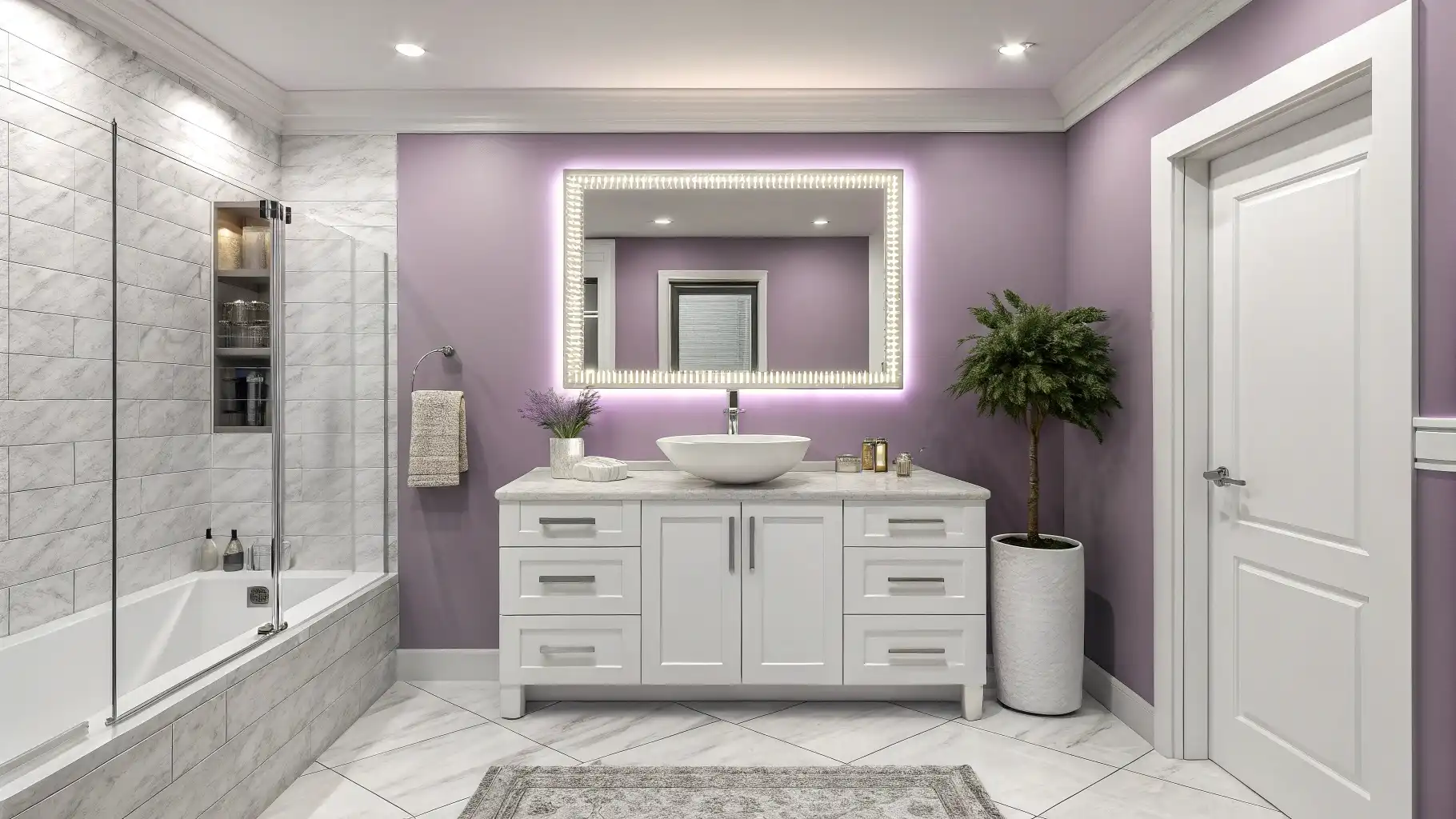 Lavender Accent with Marble Luxury