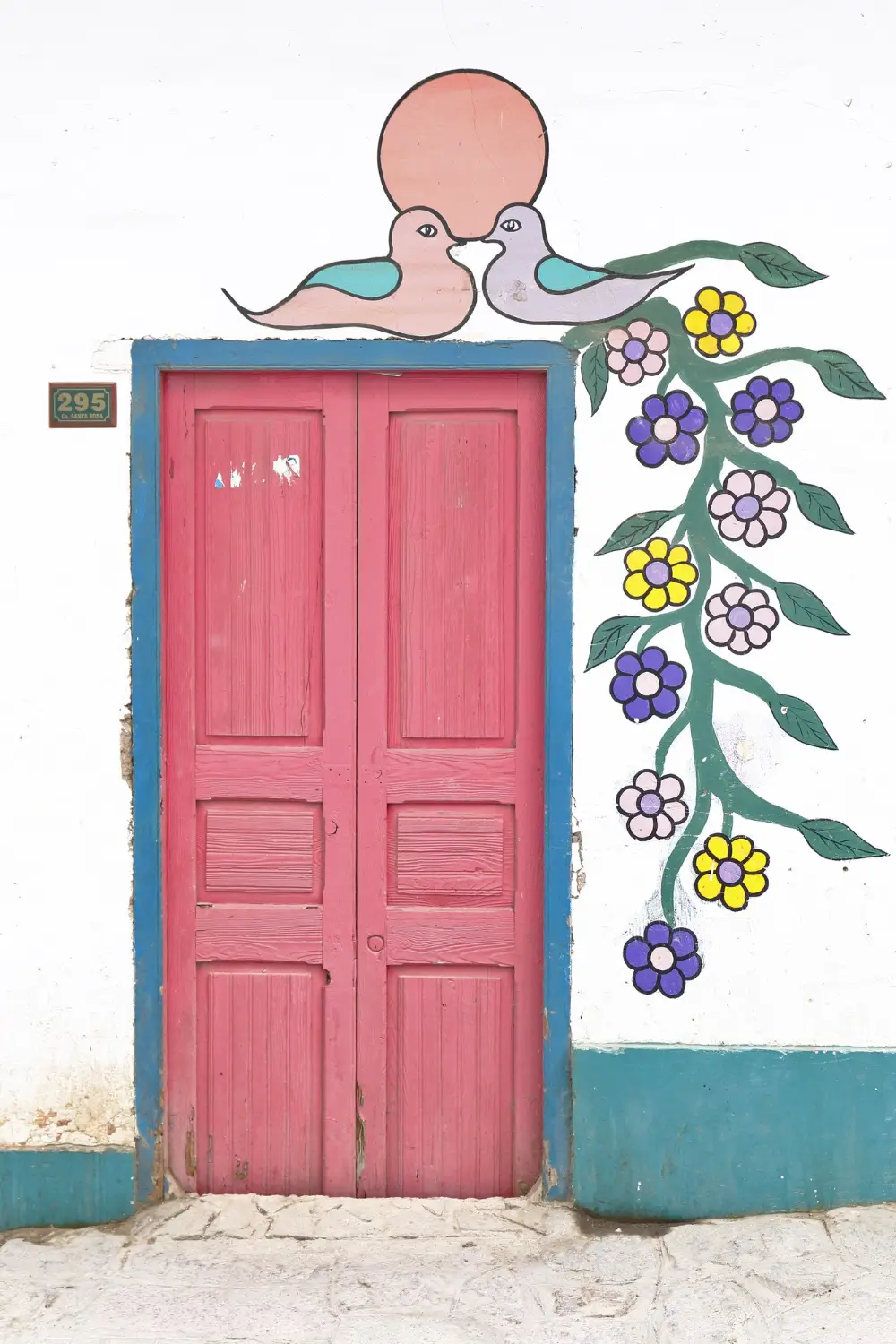 Loving Birds and Blooms Door