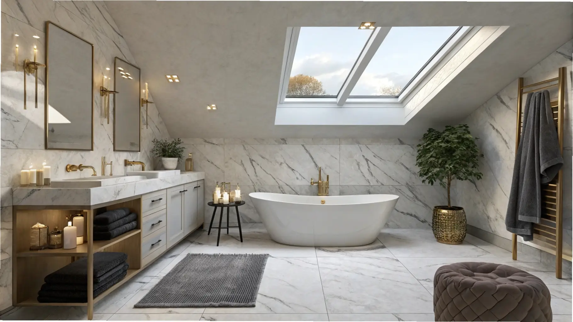Luxurious Spa Under Angled Roof