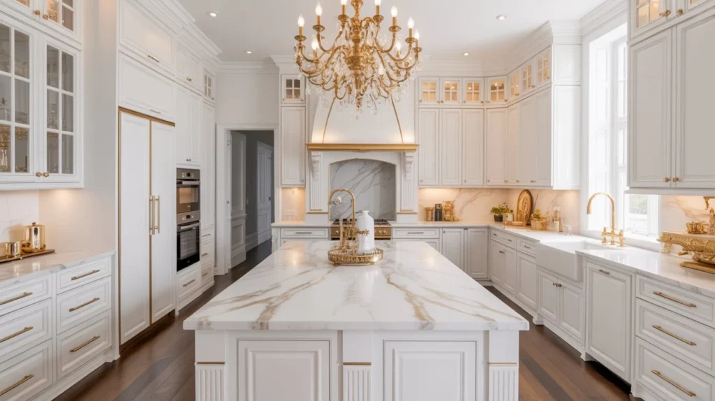 Luxurious White with Gold Accents