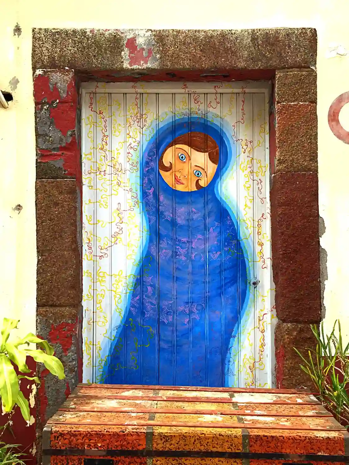 Folk Art Madonna Door