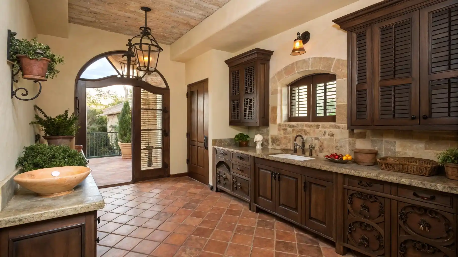 Mediterranean Oasis Laundry Space