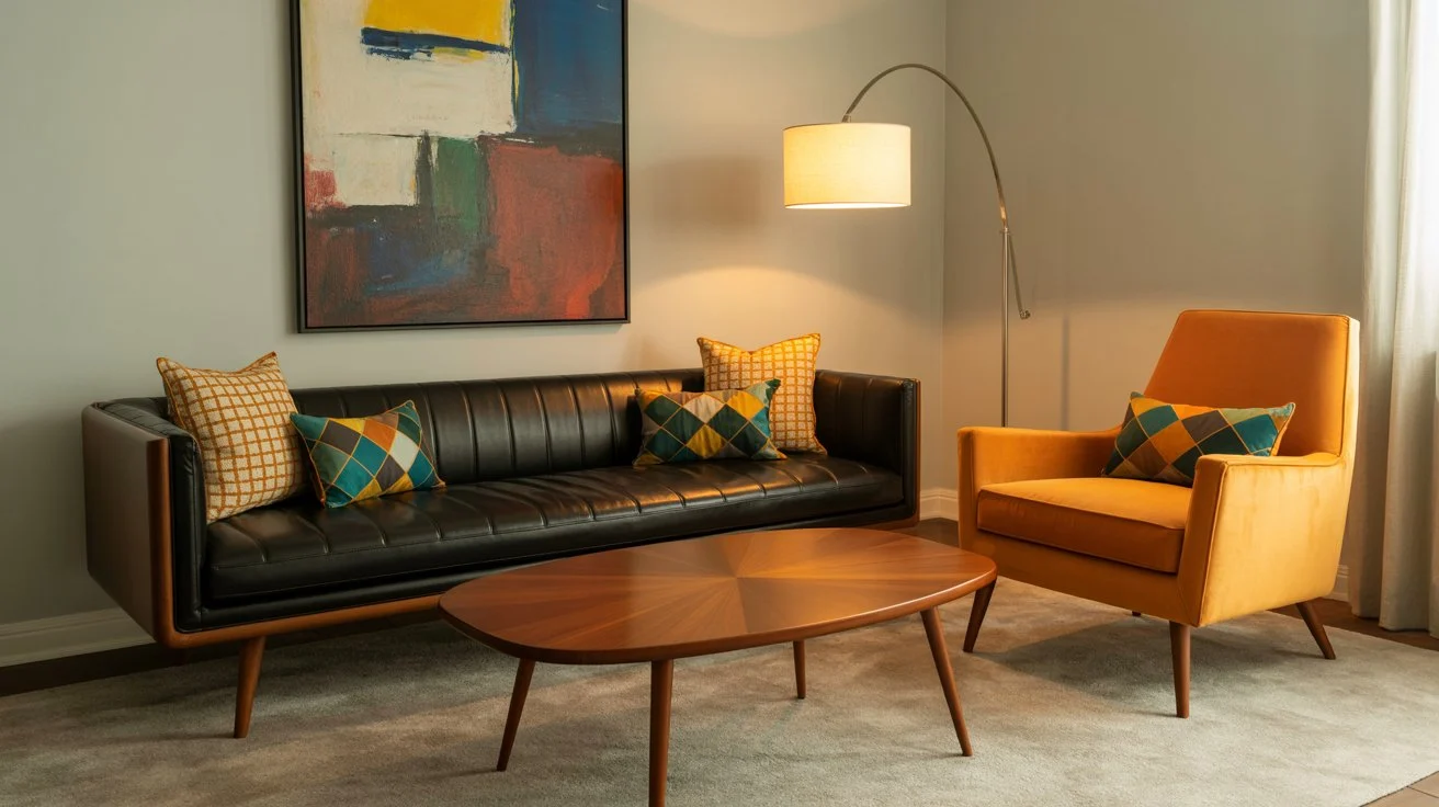 Mid-Century Modern Leather Pop