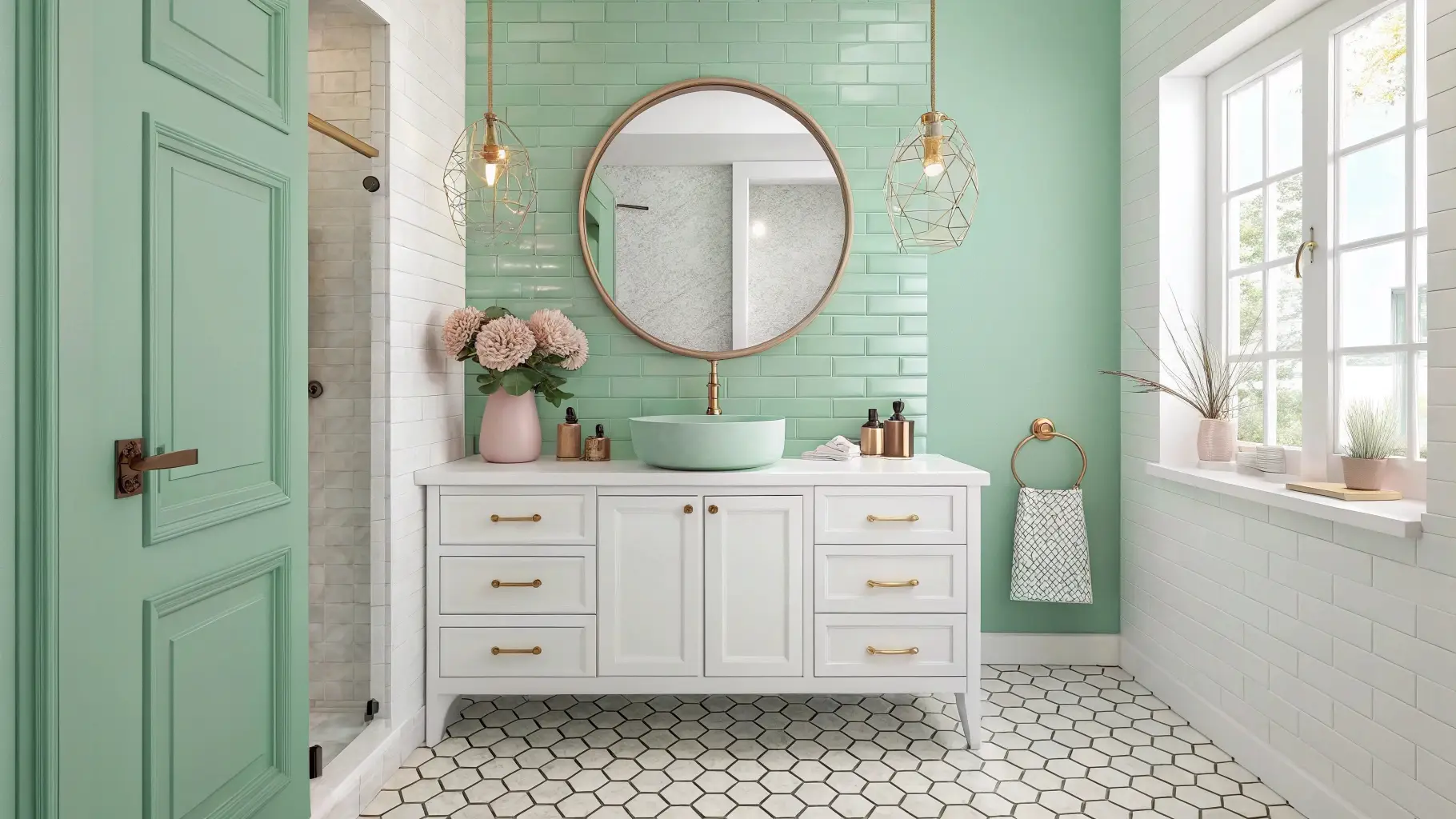 Mint Green and Copper Vintage Charm