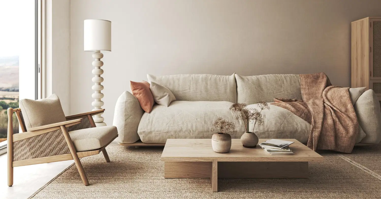 Modern Minimalist with a Cream Couch