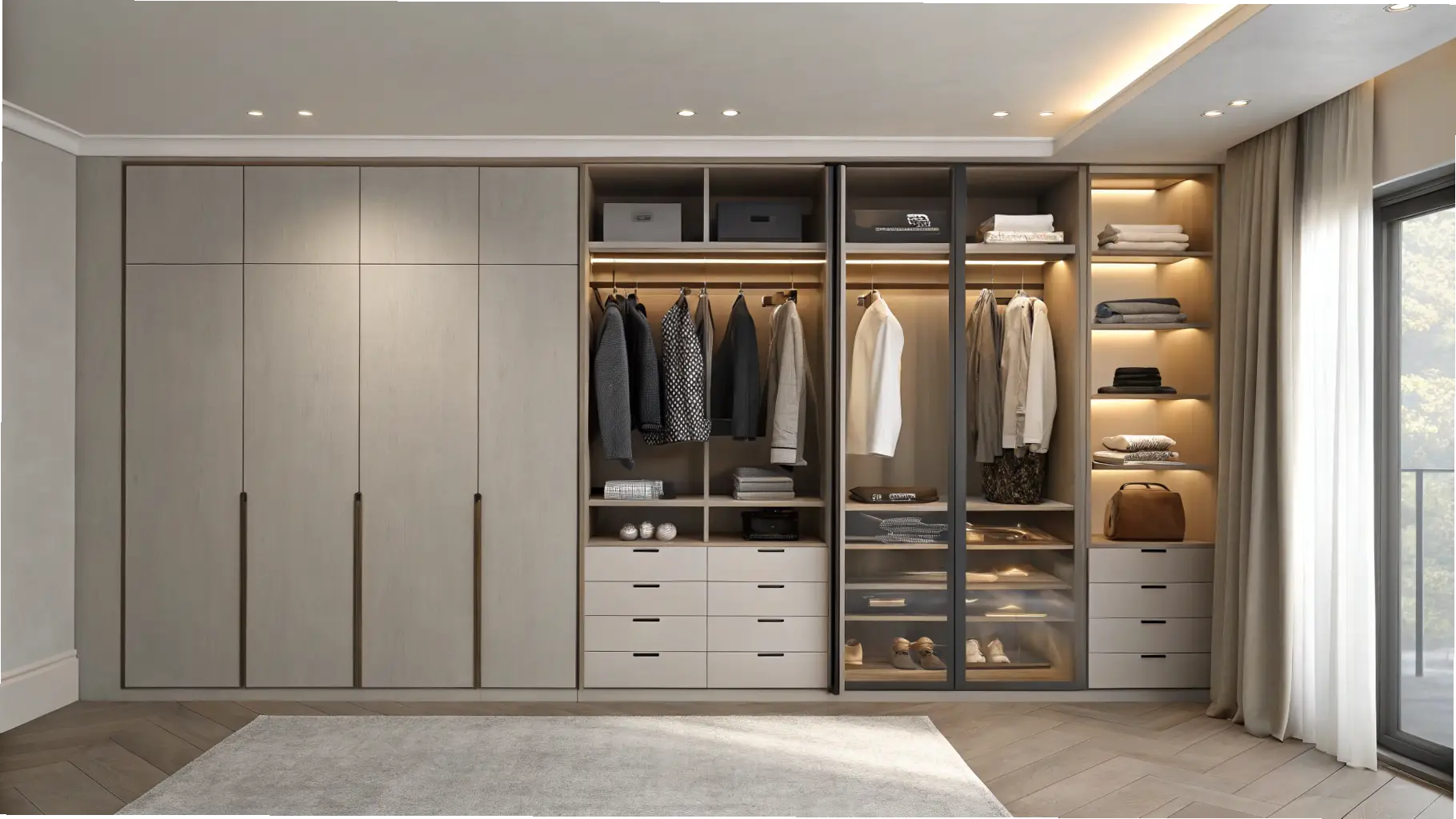 Modern Minimalist Built-In Wardrobe