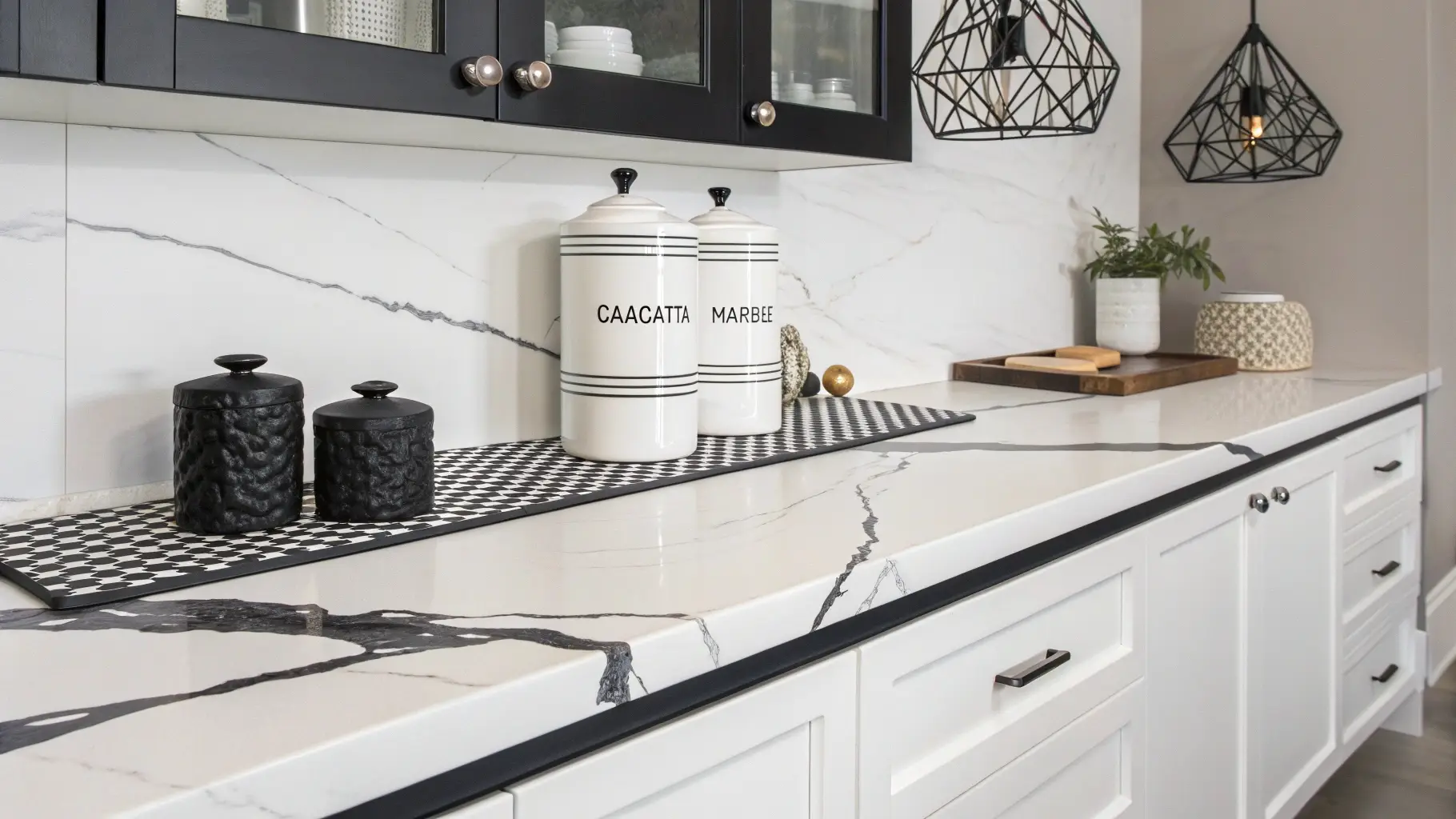 Monochrome Kitchen Counter Styling