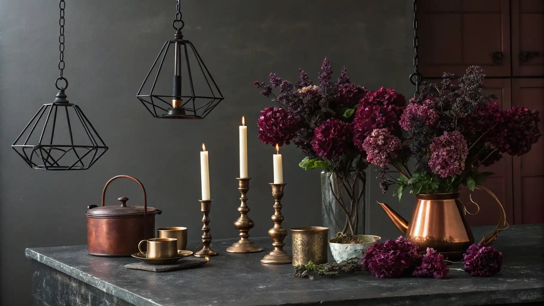 Moody Gothic Counter Candlescape