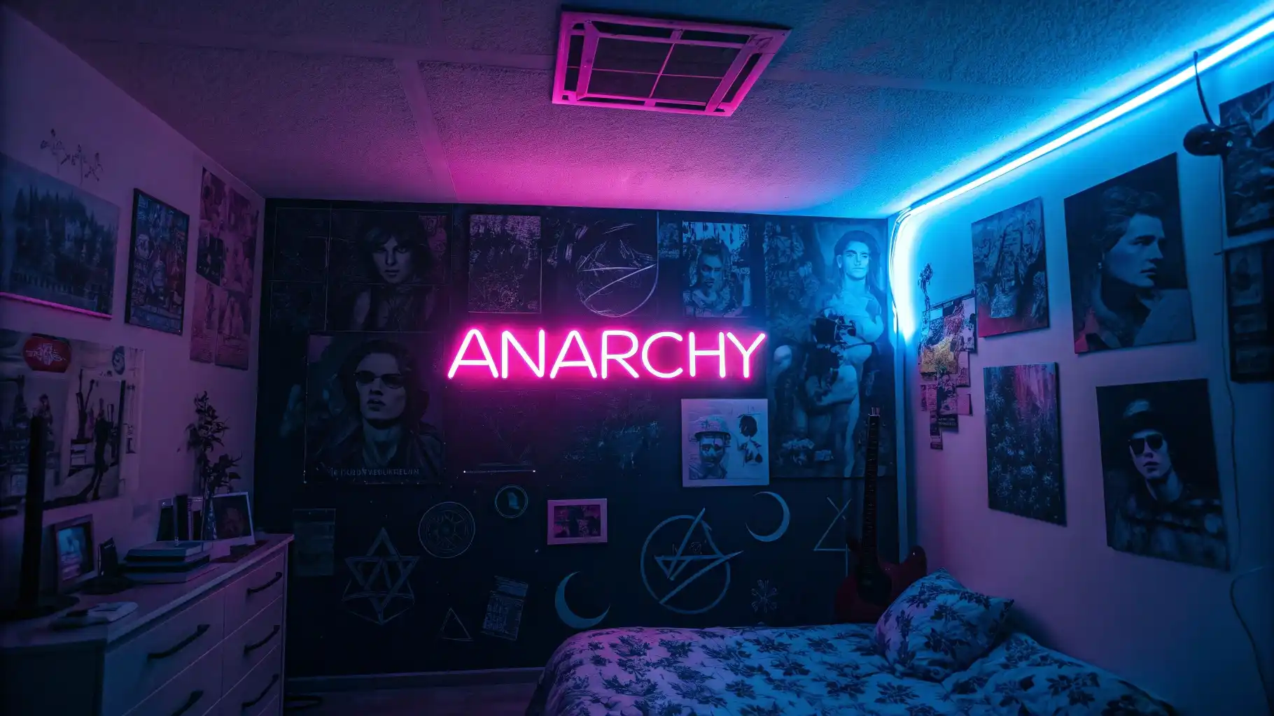 Neon Anarchy Statement Wall