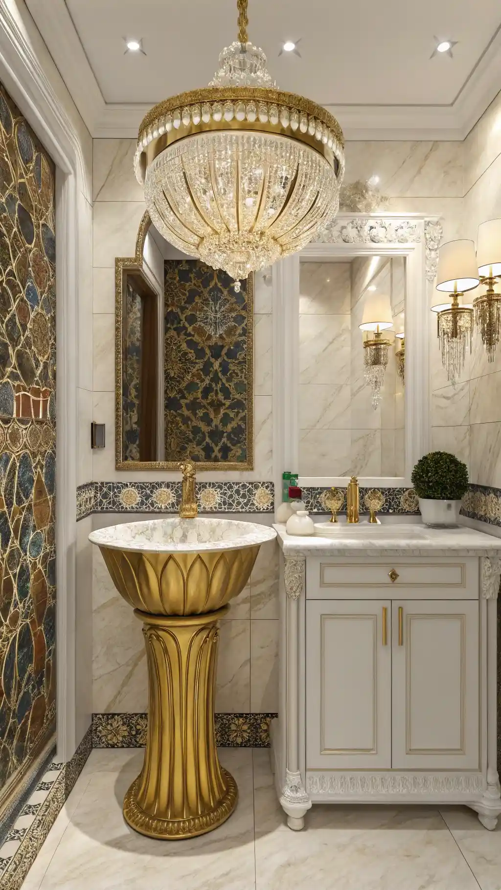 Ornate Gilded Pedestal Sink