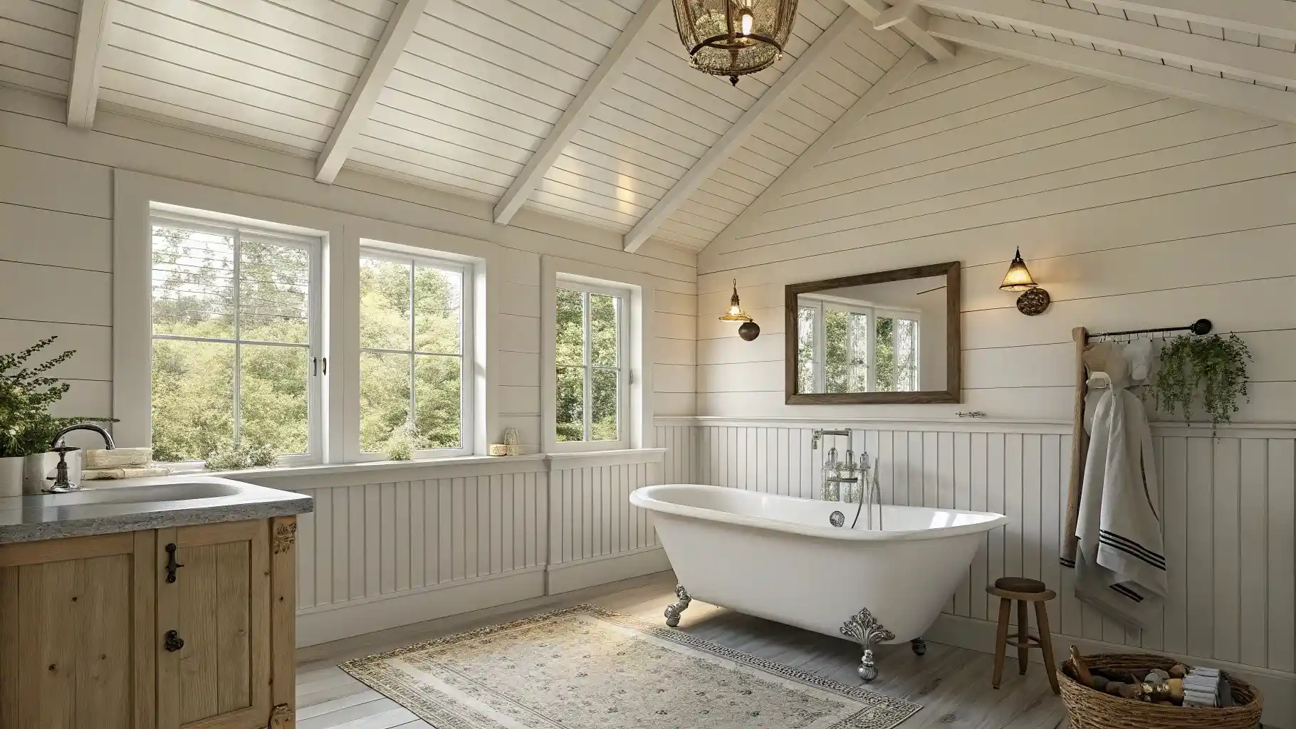 Painted Tongue and Groove Ceiling