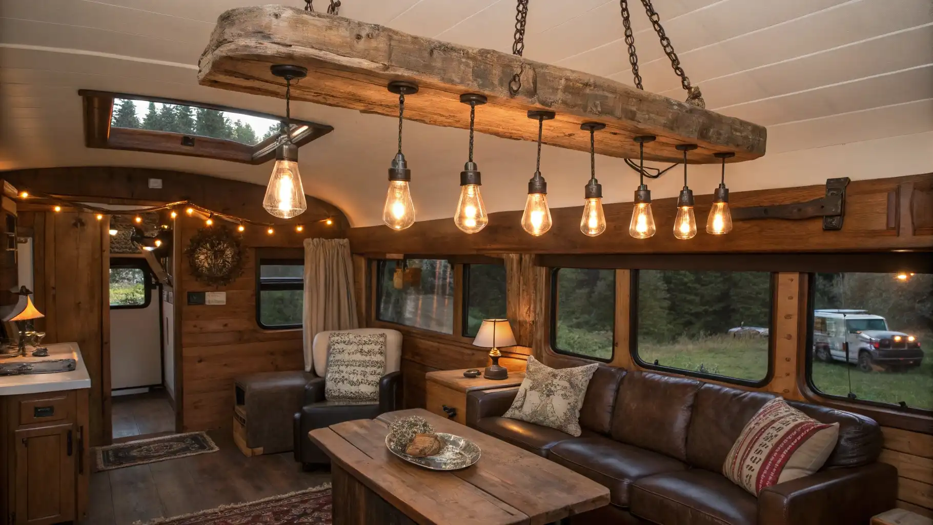Reclaimed Beam Edison Bulb Chandelier